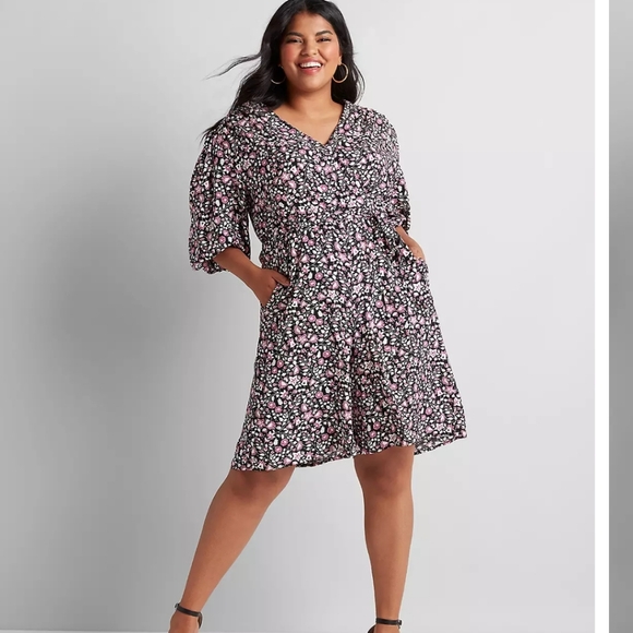 Lane Bryant Floral Romper NWT - Picture 1 of 6